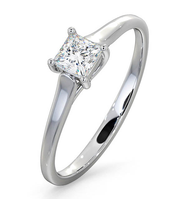 Certified Lucy 18K White Gold Diamond Engagement Ring 0.33CT-F-G/VS
